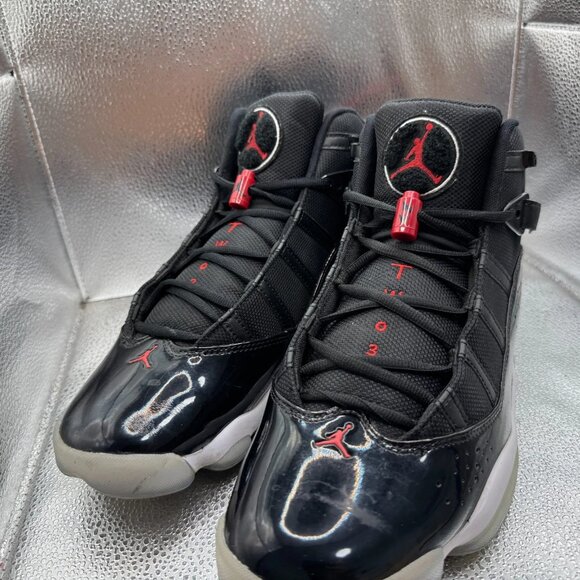 Size 11 Jordan 6 Rings Mens Black Gym‎ Red White Basketball Shoes 322992-064 - Picture 8 of 12